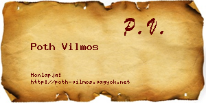 Poth Vilmos névjegykártya